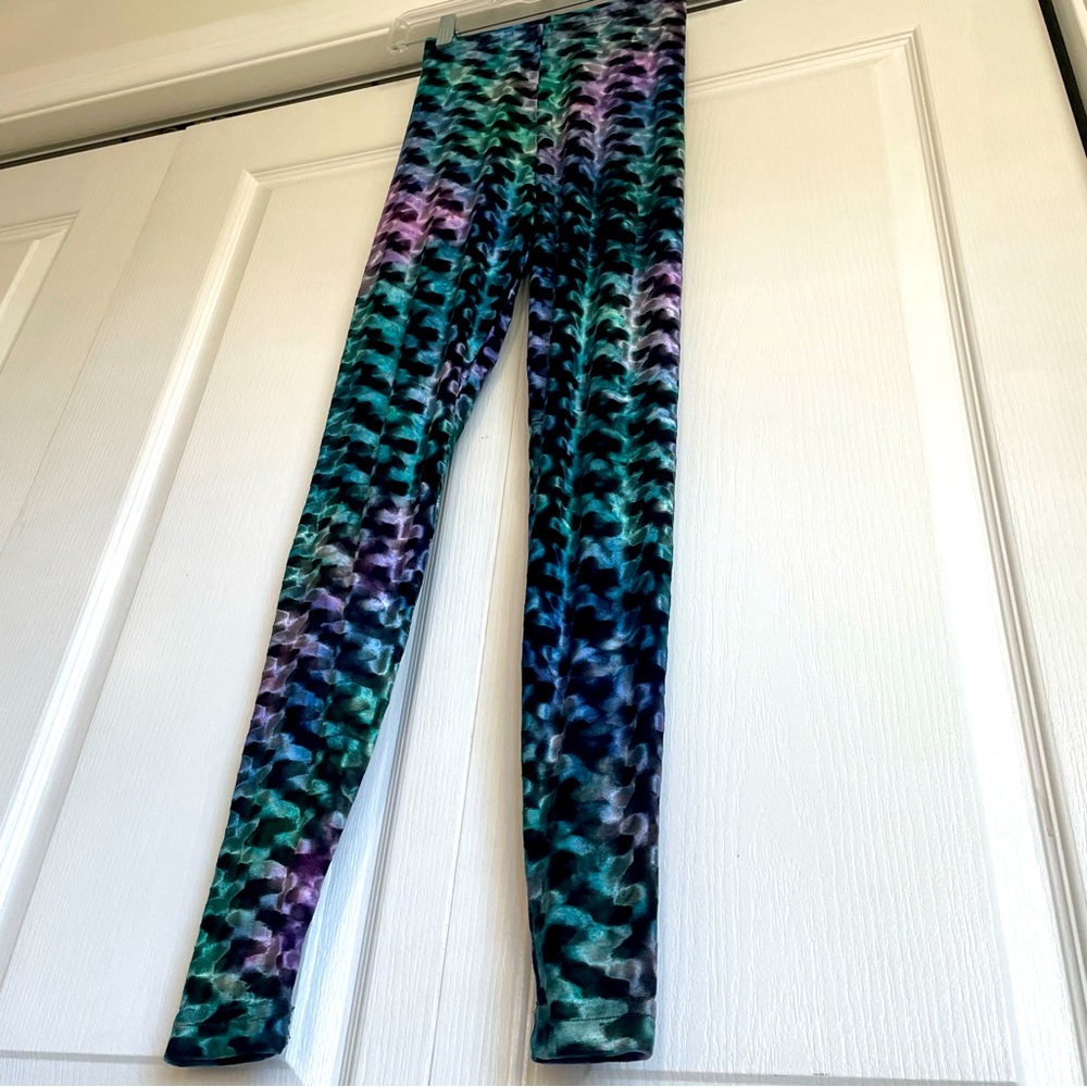 Women’s Fitted Mermaid Velvet Leggings in Blue/Green/Purple - XS - Picture 4 of 6